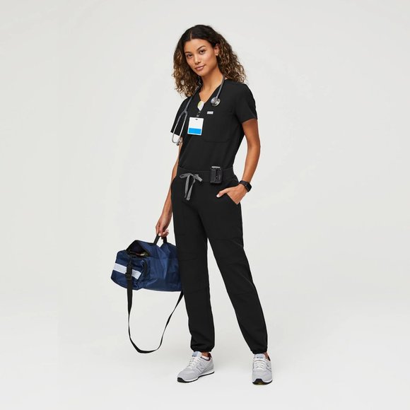 FIGS Black Venice Slim Jogger Scrub Pants - Picture 1 of 2